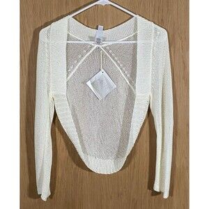 Wynne Layers Women's XS Open Knit Shrug Cream Boho Ballet Angel Cottage Core NWT